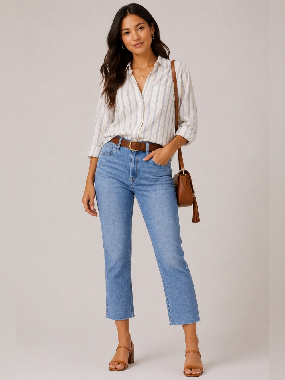 Madewell Blue Curvy Roadtripper Skinny Jeans Cropped Medium Wash 31P # MD687